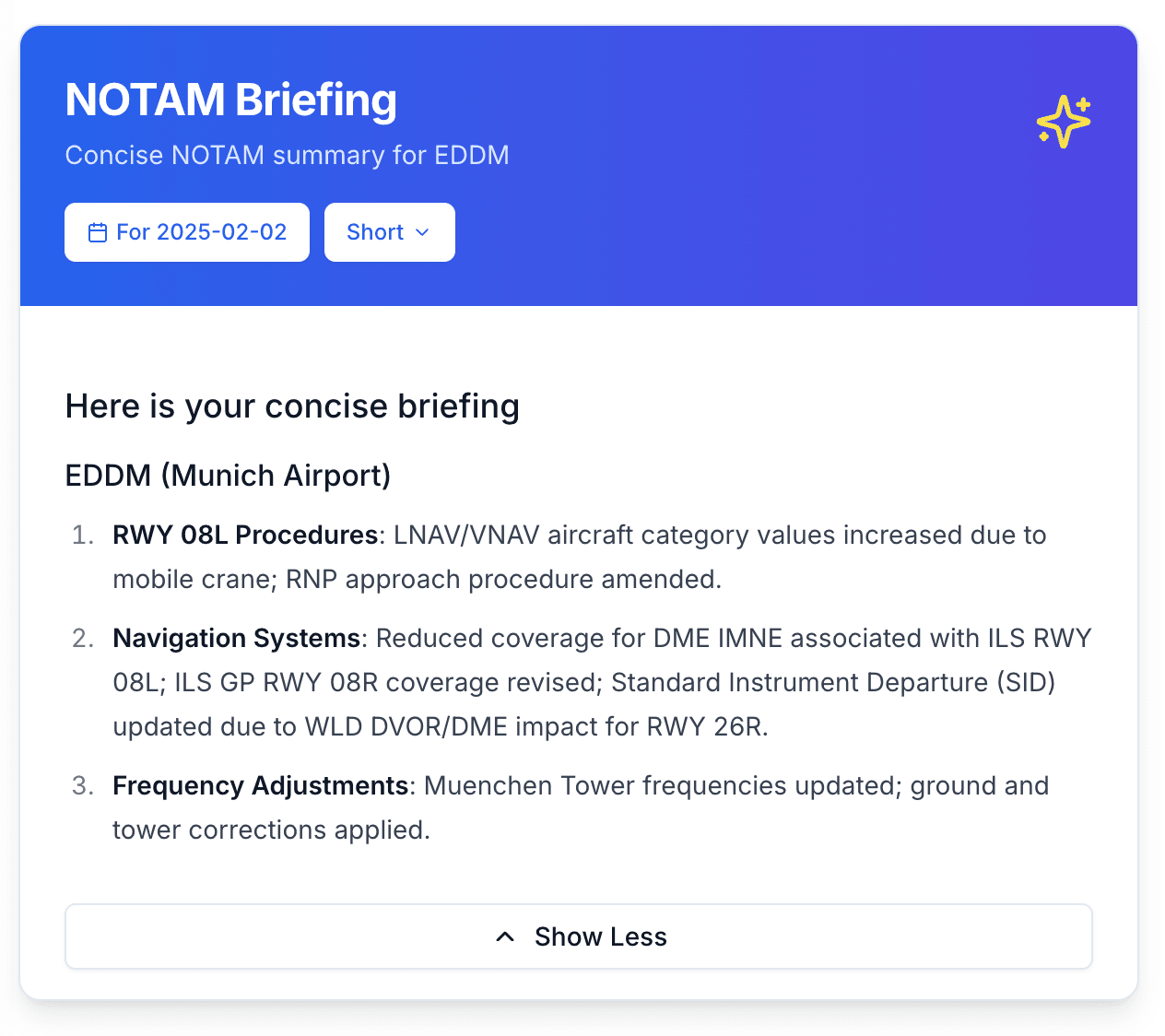 o3 mini NOTAM briefings