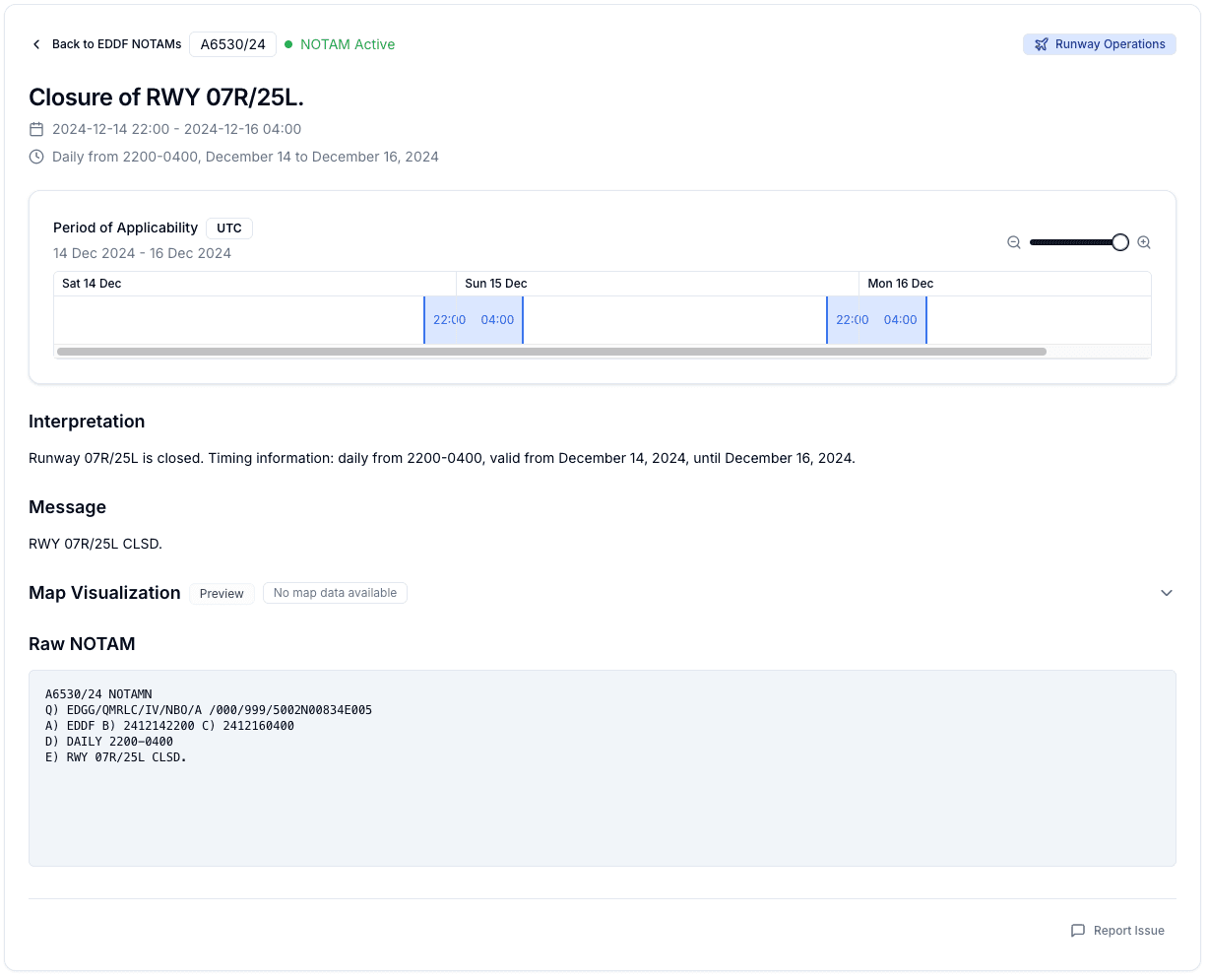 Daily NOTAM Pattern